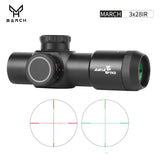 MARCH HT 3X28IR Tactical Rifle Scope Red Dot Airsoft Riflescope Outdoor Sport Hunting Optics Shooting Glock Gun Sight