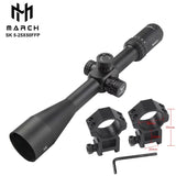 MARCH SK5-25X50 FFP IR Tactical Riflescope Spotting Scope for Rifle Hunting Optical Collimator Airsoft Airgun Sight Etched Glass