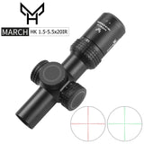 MARCH HK 1.5-5.5x20IR Airsoft Gun Scope Air Rifle Optical Sight Tactical Softair Pcp Ar 15 Collimator for Hunting Crossbow