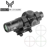 MARCH HK 1.5-5.5x20IR Airsoft Gun Scope Air Rifle Optical Sight Tactical Softair Pcp Ar 15 Collimator for Hunting Crossbow