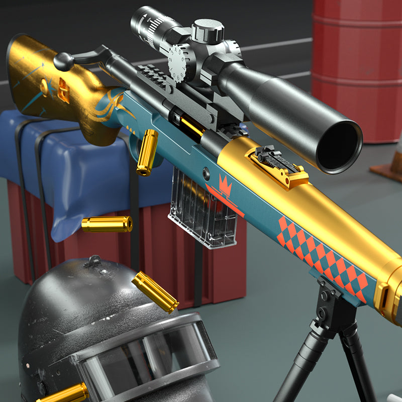 Kids AMW/98K/Barrett Gun Sniper Rifle Soft Bullet Gun Shell Ejecting  Blaster Toy