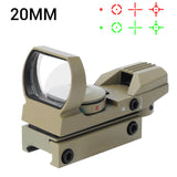 Tactical Riflescope Hunting Optics Red Green Projected Dot Sight Reflex 4 Reticle Scope for 20mm Rail